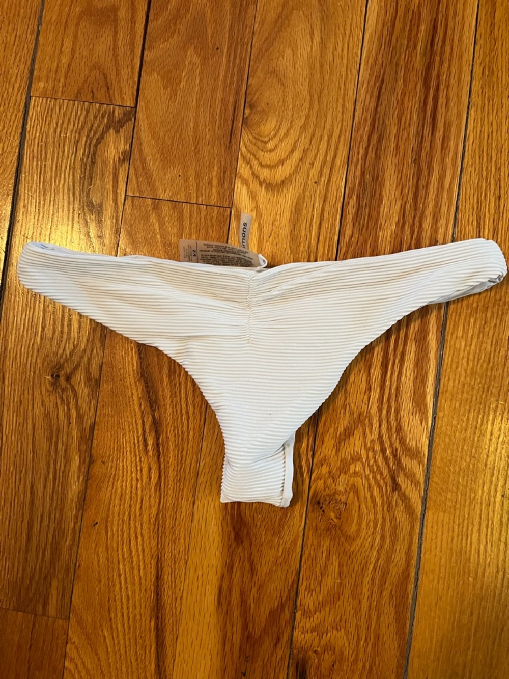 Simons White Ribbed Bikini Brief - Picture 3 of 4